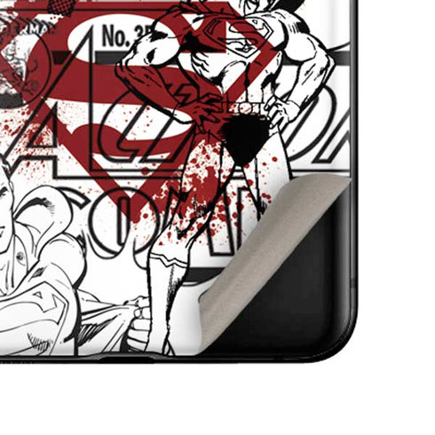 DC Comics Superman Comic Pattern Logo in Red Galaxy Z Flip Skin
