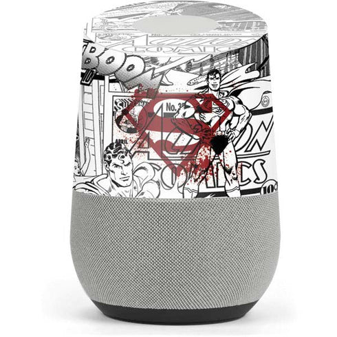 DC Comics Superman Comic Pattern Logo in Red Google Home Skin