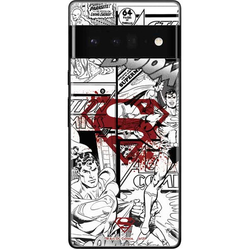 DC Comics Superman Comic Pattern Logo in Red Google Pixel 6 Pro Skin