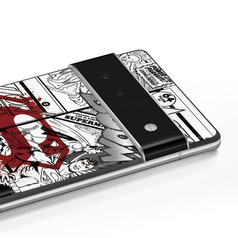 DC Comics Superman Comic Pattern Logo in Red Google Pixel 6 Pro Skin