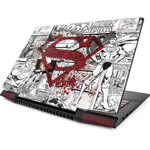 DC Comics Superman Comic Pattern Logo in Red Lenovo IdeaPad Skin