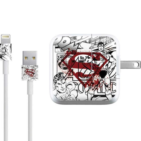 DC Comics Superman Comic Pattern Logo in Red iPad Charger (10W USB) Skin