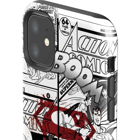 DC Comics Superman Comic Pattern Logo in Red iPhone 11 Impact Case