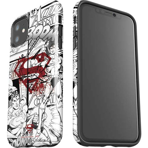 DC Comics Superman Comic Pattern Logo in Red iPhone 11 Impact Case