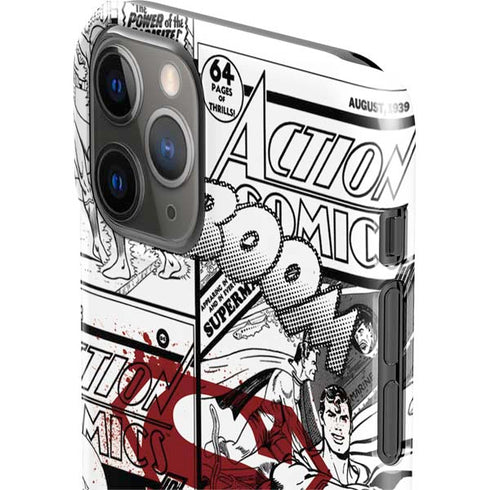 DC Comics Superman Comic Pattern Logo in Red iPhone 11 Pro Lite Case