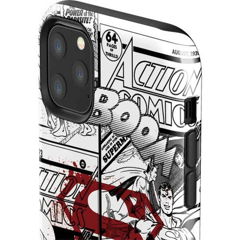 DC Comics Superman Comic Pattern Logo in Red iPhone 11 Pro Max Impact Case