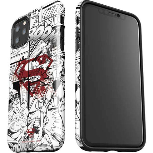 DC Comics Superman Comic Pattern Logo in Red iPhone 11 Pro Max Impact Case