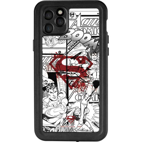 DC Comics Superman Comic Pattern Logo in Red iPhone 11 Pro Max Waterproof Case