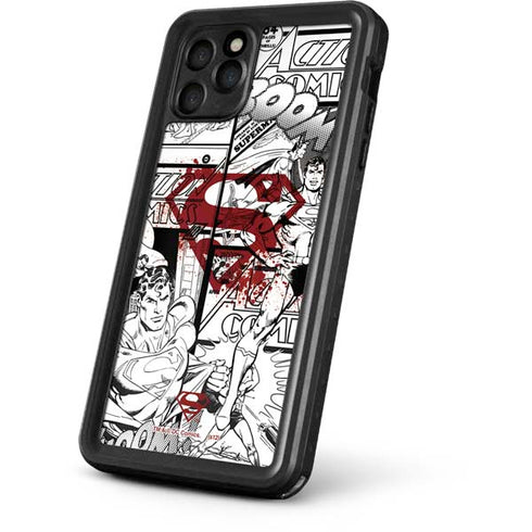 DC Comics Superman Comic Pattern Logo in Red iPhone 11 Pro Max Waterproof Case