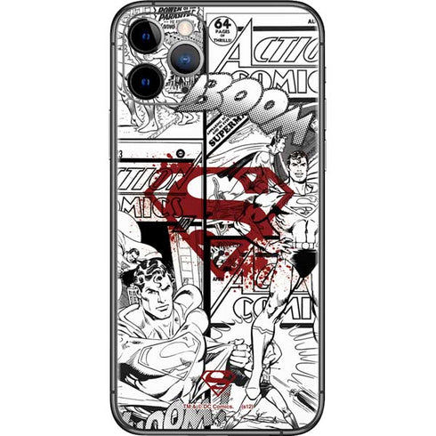 DC Comics Superman Comic Pattern Logo in Red iPhone 11 Pro Skin