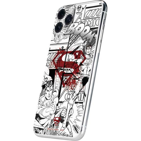 DC Comics Superman Comic Pattern Logo in Red iPhone 11 Pro Skin