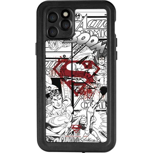 DC Comics Superman Comic Pattern Logo in Red iPhone 11 Pro Waterproof Case