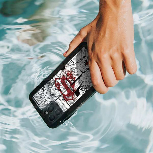 DC Comics Superman Comic Pattern Logo in Red iPhone 11 Pro Waterproof Case