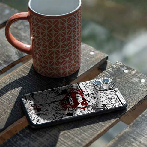 DC Comics Superman Comic Pattern Logo in Red iPhone 11 Skin
