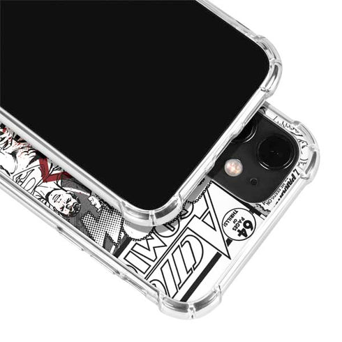 DC Comics Superman Comic Pattern Logo in Red iPhone 12 Clear Case
