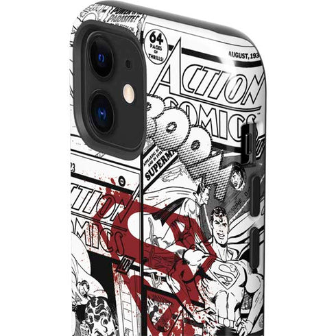 DC Comics Superman Comic Pattern Logo in Red iPhone 12 Impact Case