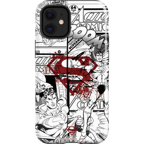 DC Comics Superman Comic Pattern Logo in Red iPhone 12 Mini Impact Case