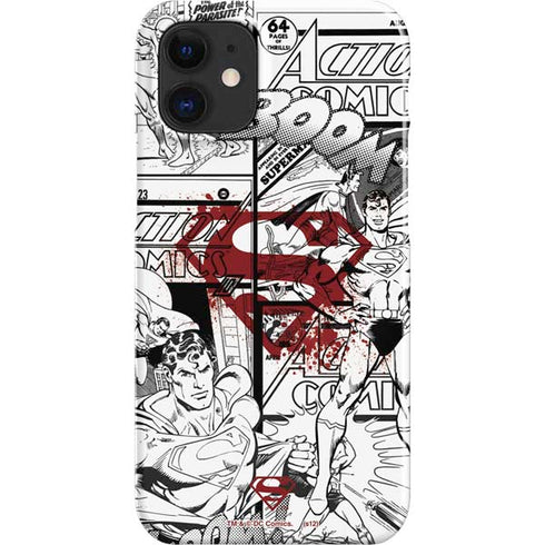 DC Comics Superman Comic Pattern Logo in Red iPhone 12 Mini Lite Case