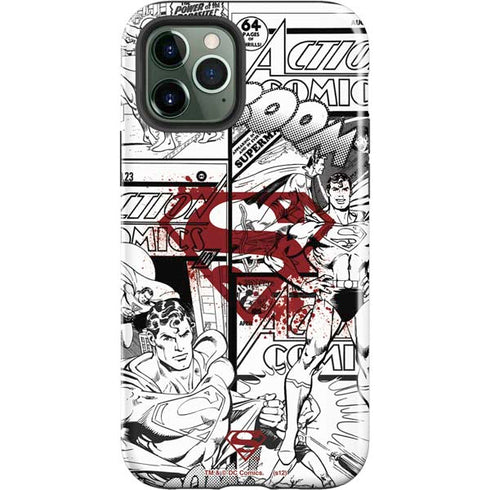 DC Comics Superman Comic Pattern Logo in Red iPhone 12 Pro Impact Case