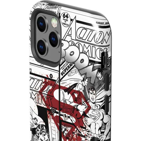 DC Comics Superman Comic Pattern Logo in Red iPhone 12 Pro Impact Case