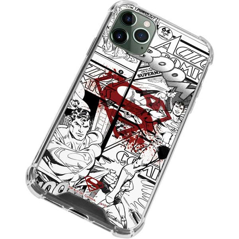 DC Comics Superman Comic Pattern Logo in Red iPhone 12 Pro Max Clear Case