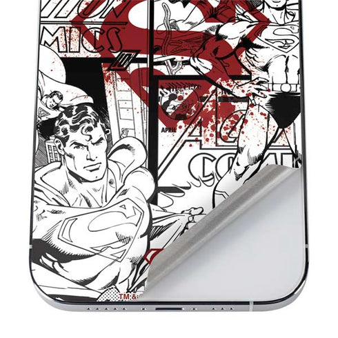 DC Comics Superman Comic Pattern Logo in Red iPhone 12 Pro Max Skin