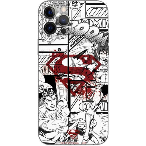 DC Comics Superman Comic Pattern Logo in Red iPhone 12 Pro Skin