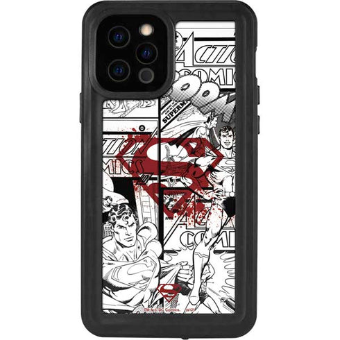 DC Comics Superman Comic Pattern Logo in Red iPhone 12 Pro Waterproof Case