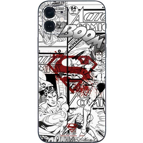 DC Comics Superman Comic Pattern Logo in Red iPhone 12 Skin