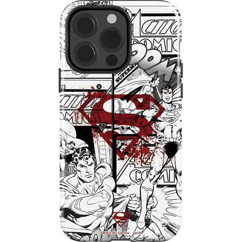 DC Comics Superman Comic Pattern Logo in Red iPhone 13 Pro Impact Case