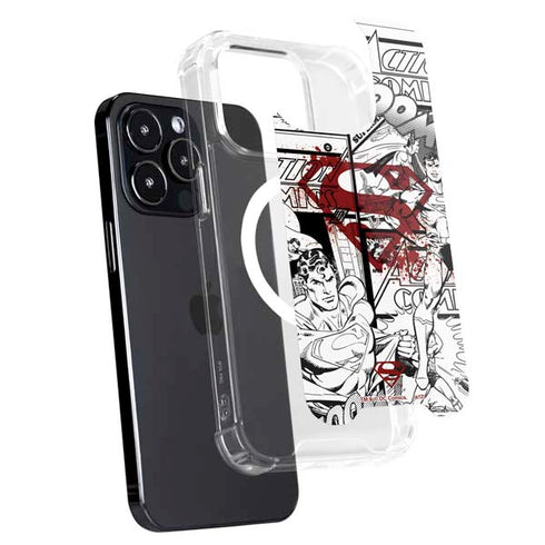 DC Comics Superman Comic Pattern Logo in Red iPhone 13 Pro Max MagSafe Case