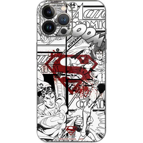 DC Comics Superman Comic Pattern Logo in Red iPhone 13 Pro Max Skin