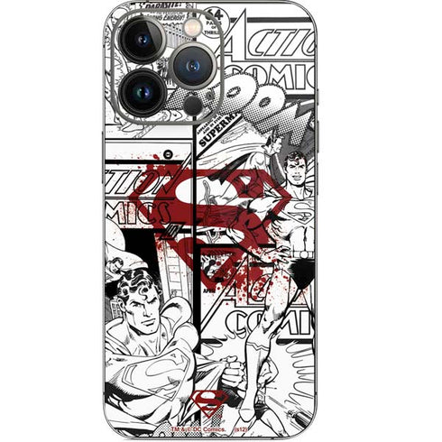 DC Comics Superman Comic Pattern Logo in Red iPhone 13 Pro Skin