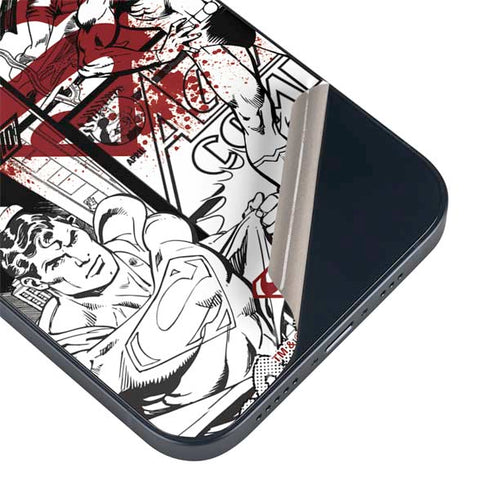 DC Comics Superman Comic Pattern Logo in Red iPhone 14 Plus Skin