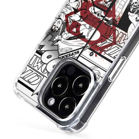 DC Comics Superman Comic Pattern Logo in Red iPhone 15 Pro Max MagSafe Case