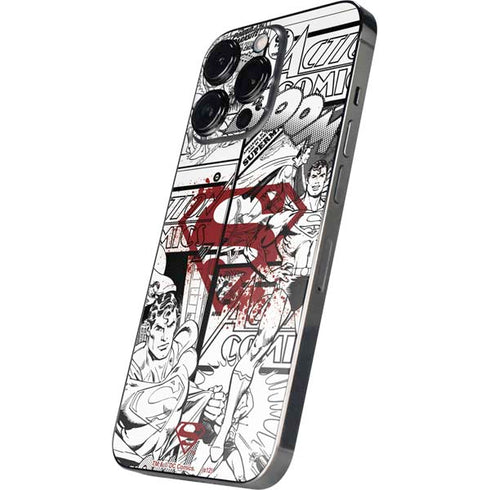 DC Comics Superman Comic Pattern Logo in Red iPhone 14 Pro Max Skin