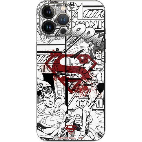 DC Comics Superman Comic Pattern Logo in Red iPhone 14 Pro Max Skin