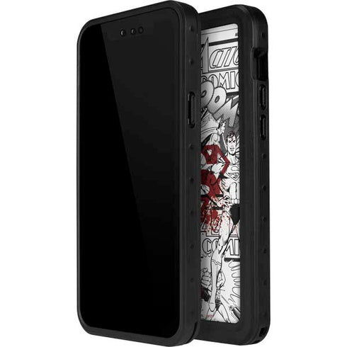 DC Comics Superman Comic Pattern Logo in Red iPhone 14 Pro Max Waterproof Case