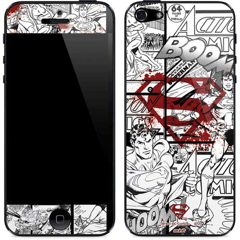 DC Comics Superman Comic Pattern Logo in Red iPhone 5/5s/5SE Skin