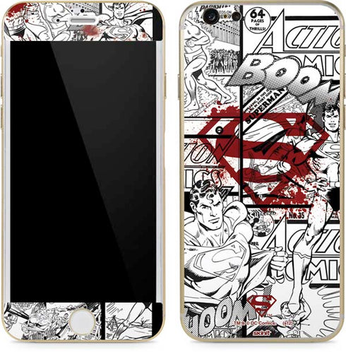 DC Comics Superman Comic Pattern Logo in Red iPhone 6/6s Skin