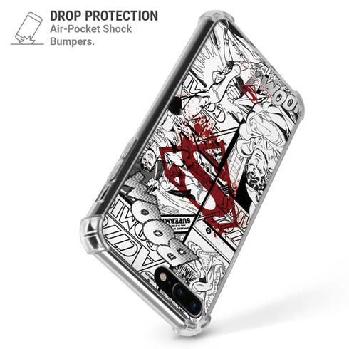 DC Comics Superman Comic Pattern Logo in Red iPhone 7/8 Plus Clear Case