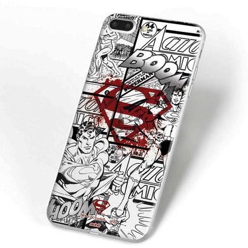 DC Comics Superman Comic Pattern Logo in Red iPhone 7 Plus Skin