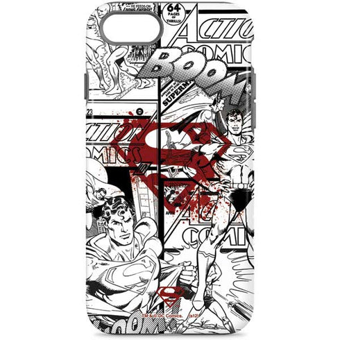 DC Comics Superman Comic Pattern Logo in Red iPhone 7 Pro Case