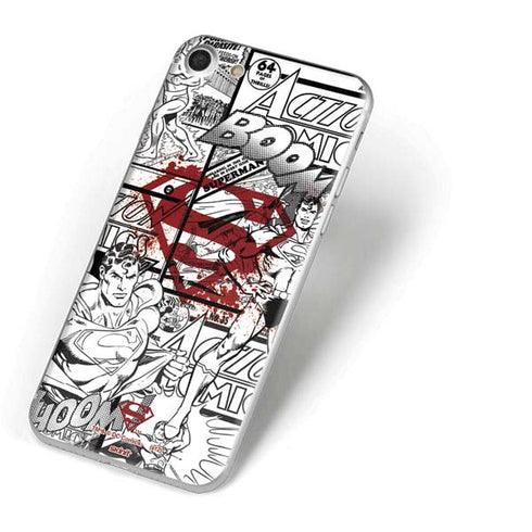 DC Comics Superman Comic Pattern Logo in Red iPhone 7 Skin