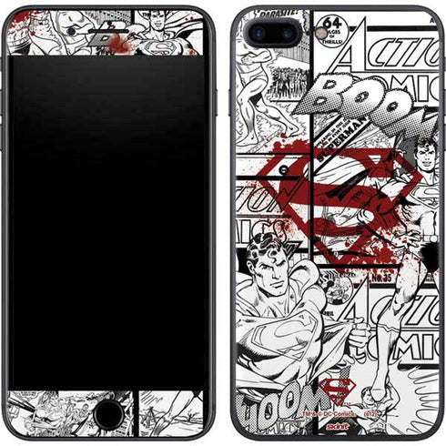 DC Comics Superman Comic Pattern Logo in Red iPhone 8 Plus Skin