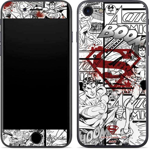 DC Comics Superman Comic Pattern Logo in Red iPhone 8 Skin