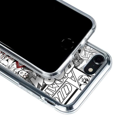 DC Comics Superman Comic Pattern Logo in Red iPhone SE (2nd & 3rd Gen) Clear Case