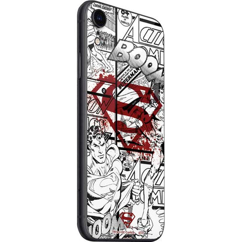 DC Comics Superman Comic Pattern Logo in Red iPhone SE (2nd & 3rd Gen) Skin