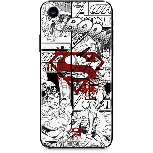 DC Comics Superman Comic Pattern Logo in Red iPhone XR Skin
