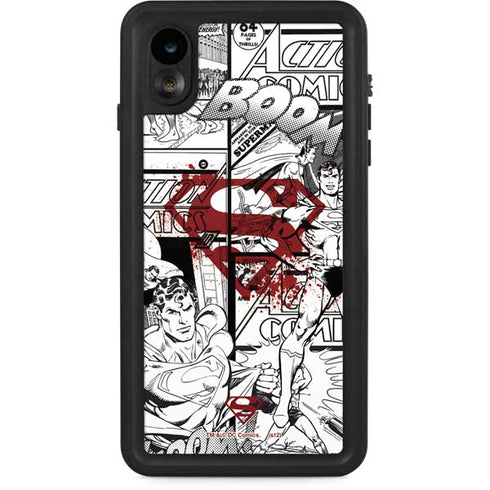 DC Comics Superman Comic Pattern Logo in Red iPhone XR Waterproof Case